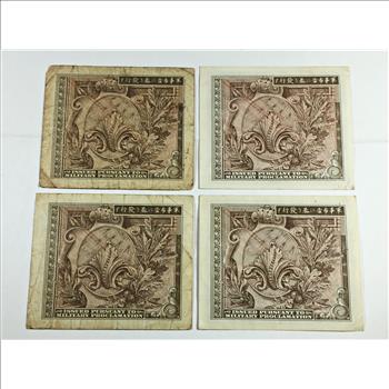 Lot of Four Series 100 Japanese Fifty Sen Military Currency*Circulated*Crisp Paper