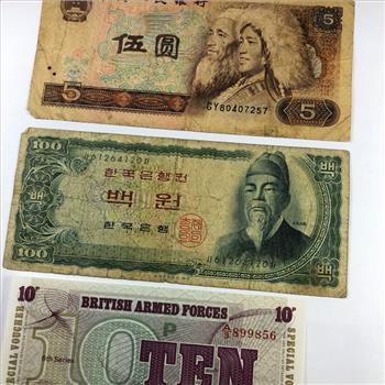 Lot of Four World Notes: Indonesia, Chinese, Laos and North Korea