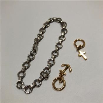 Lot of Gold Layered Pendants/Charms (cross and anchor) PLUS 7