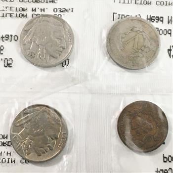 Lot of Graded US Nickels and One Indian Head*All are Graded Good & Fine by Littleton Coin Company