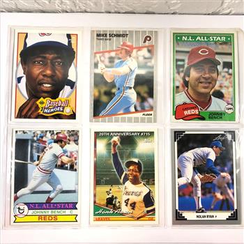 Lot of Six (6) Vintage Hall of Famer Baseball Cards