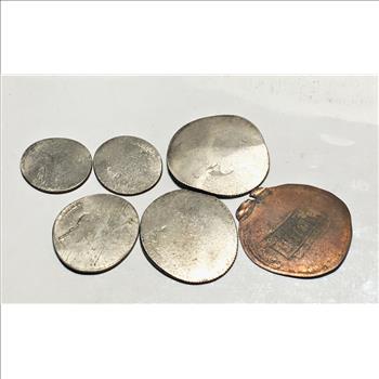 Lot of Six Elongated and Undated US Coins*Various Denominations