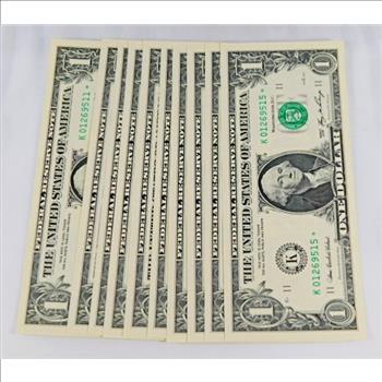 Lot of Ten (10) CONSECUTIVELY Numbered $1 STAR NOTES - Crisp Uncirculated - Beautiful Notes!