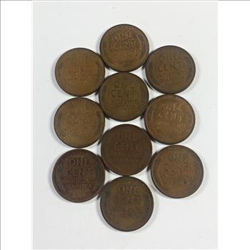 Lot of Ten 1920 Lincoln Head Wheat Cents*Various Grades