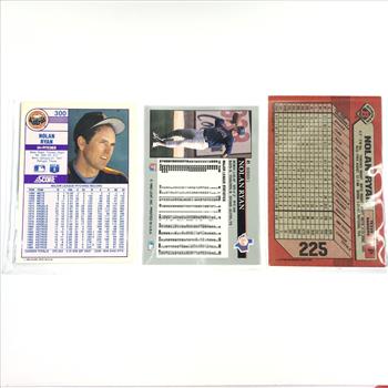 Lot of Three (3) NOLAN RYAN Baseball Trading Cards