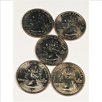 Five 2001 Colorized State Quarters*High Grade