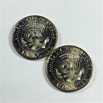 Lot of Two Colorized Kennedy Half Dollars Commemorating the Vietnam War*Gen. Frederick Weyand & General John J. Tolson III