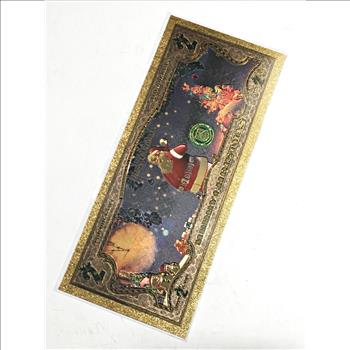 Merry Christmas/Santa Gold Foil $2 Banknote