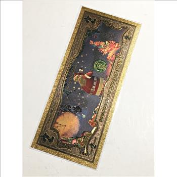Merry Christmas/Santa Gold Foil $2 Banknote
