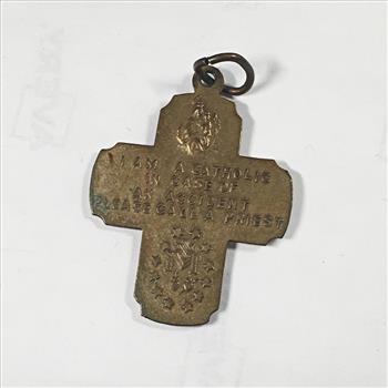 Metallic Cross Necklace*I Am A Catholic; In Case of an Accident, Please Call A Priest*1.5