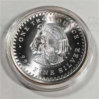 Mexican*One Troy Ounce .999 Fine Silver*Cuauhtemoc*In Capsule