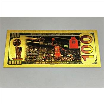 Michael Jordon Gold Foil 100 Dollar Commemorative Banknote