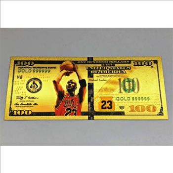 Michael Jordon Gold Foil 100 Dollar Commemorative Banknote