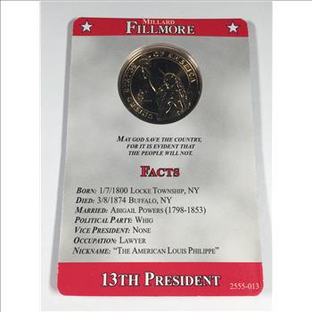 Millard Fillmore Presidential Commemorative Dollar*Brilliant Uncirculated*Facts Card