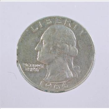 MINT ERROR - 1966 Washington Quarter - Clipped Planchet