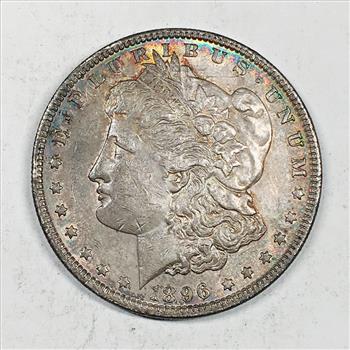 MINT ERROR*1896/1896 Morgan Silver Dollar*Tone*Repunched Date