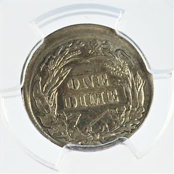 MINT ERROR*1902 Barber Dime*UNCENTERED BROADSTRIKE*Graded AU55 by PCGS
