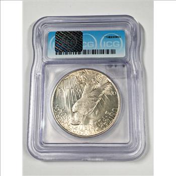 MINT ERROR*1921 Peace Silver Dollar*Cracked Planchet, Cleaned*Graded MS60 Details by ICG