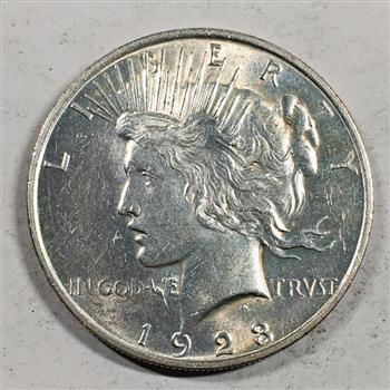 MINT ERROR*1923 Peace Silver Dollar*Double Die Reverse, Tiara