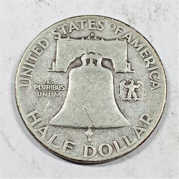 MINT ERROR*1951-D Silver Franklin Half Dollar*Lamination Error