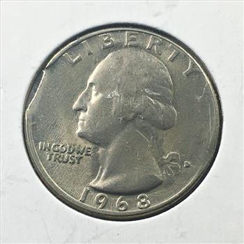 MINT ERROR*1968-D Clipped Washington Quarter*High Grade