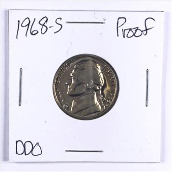MINT ERROR*1968-S Double Die Obverse Proof Jefferson Nickel