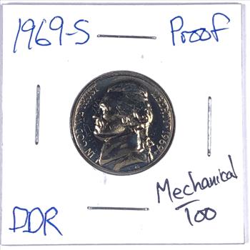 MINT ERROR*1969-S Double Die Reverse Proof Jefferson Nickel