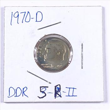 MINT ERROR*1970-D Roosevelt Dime*Double Die Reverse
