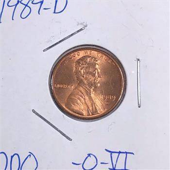 MINT ERROR*1989-D Lincoln Head Memorial Cent*Double Die Obverse*High Grade Red