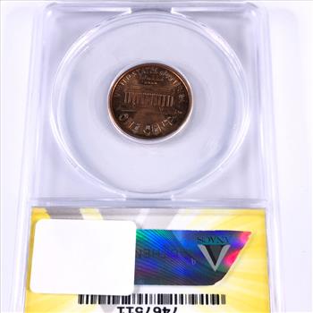 MINT ERROR*2000 Lincoln Head Memorial Cent*PARTIAL COLLAR*Graded MS63 Red by ANACS