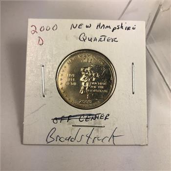 MINT ERROR*2000-D New Hampshire Commemorative Washington Quarter*Broad Struck*High Grade