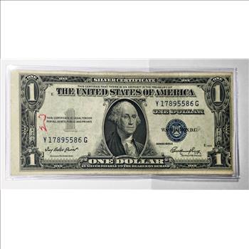 MINT ERROR*Series 1935E $1 Silver Certificate*MISCUT Error*Circulated*Crisp Paper