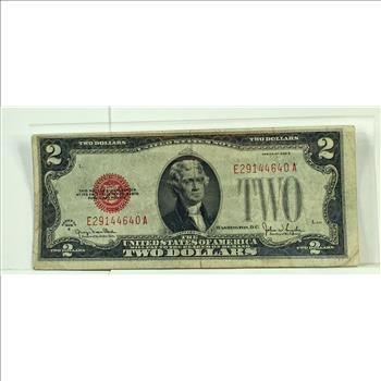 MISCUT Series 1928G $2 United States Red Note*Circulated*Crisp paper
