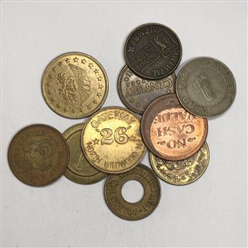 Mixed Lot of Tokens Including Amusement Park Tokens