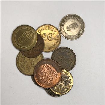 Mixed Lot of Tokens Including Amusement Park Tokens