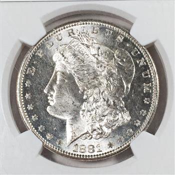 MS64 1881-S Morgan Silver Dollar Graded by NGC