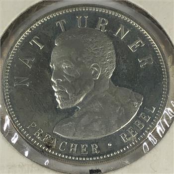 Nat Turner Sterling Silver Proof Medallion*1.5