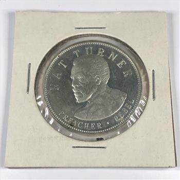 Nat Turner Sterling Silver Proof Medallion*1.5