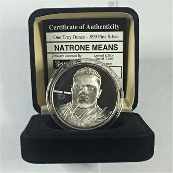 Natrone Means NFL 1oz .999 Fine Proof Silver Commemorative Medallion*#1290 of 7500*In Display/Gift Box