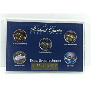 New Jersey State Commemorative Quarters*24K Gold Layered, Highlighted, Holographic, Colorized and Platinum Layered