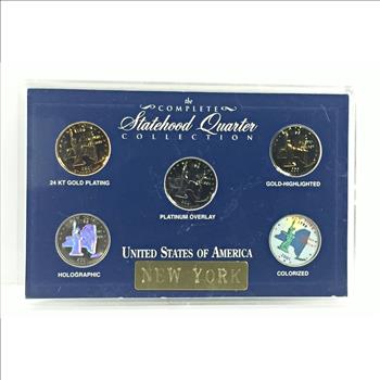 New York State Commemorative Quarters*24K Gold Layered, Highlighted, Holographic, Colorized and Platinum Layered