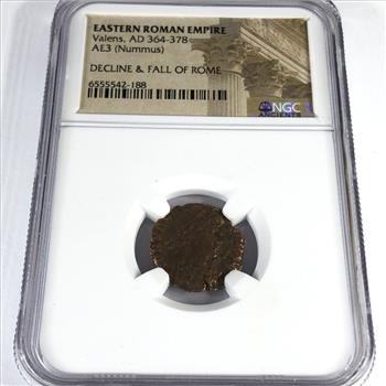 NGC Authenticated Ancient Roman Coin Valens 364-378AD