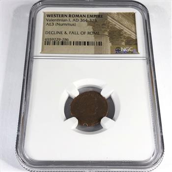 NGC Authenticated Ancient Roman Coin Valentinian I 364-375AD