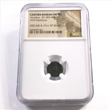 NGC Certified Ancient Roman Coin Arcadius 383-408 AD