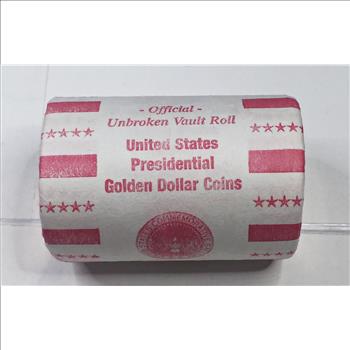 Official UNBROKEN Vault Roll of US Presidential Dollars*John Quincy Adams Showing*Commemorative Gallery