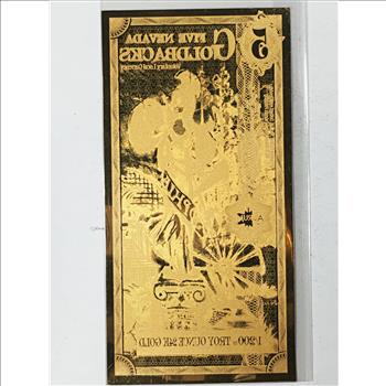 One 5 Nevada Goldbacks*1/200 Troy Ounce of 24K Gold*For Circulation in Nevada