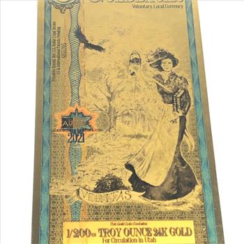 One 5 Utah Goldbacks*1/200 Troy Ounce of 24K Gold*For Circulation in Utah