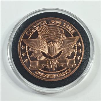 One AVDP Ounce .999 Fine Copper Round*They're Here*Proof*In Protective Capsule