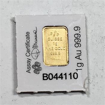One Gram 999.9 Fine Gold Bar*PAMP