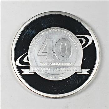 One Ounce .999 Fine Proof Silver Round*Bio-Huma-Netics*40 Year Anniversary